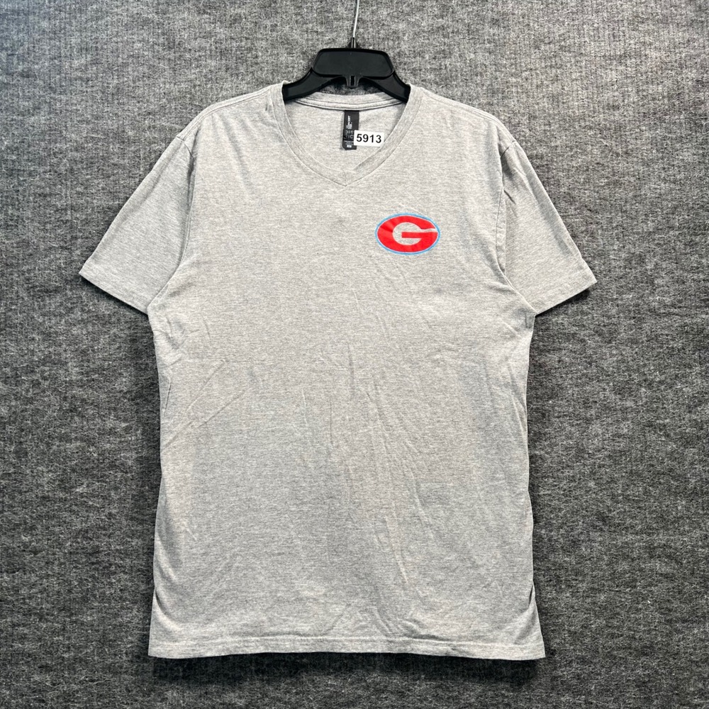 District Georgia G Graphic T-Shirt Gray V-Neck Mens Large